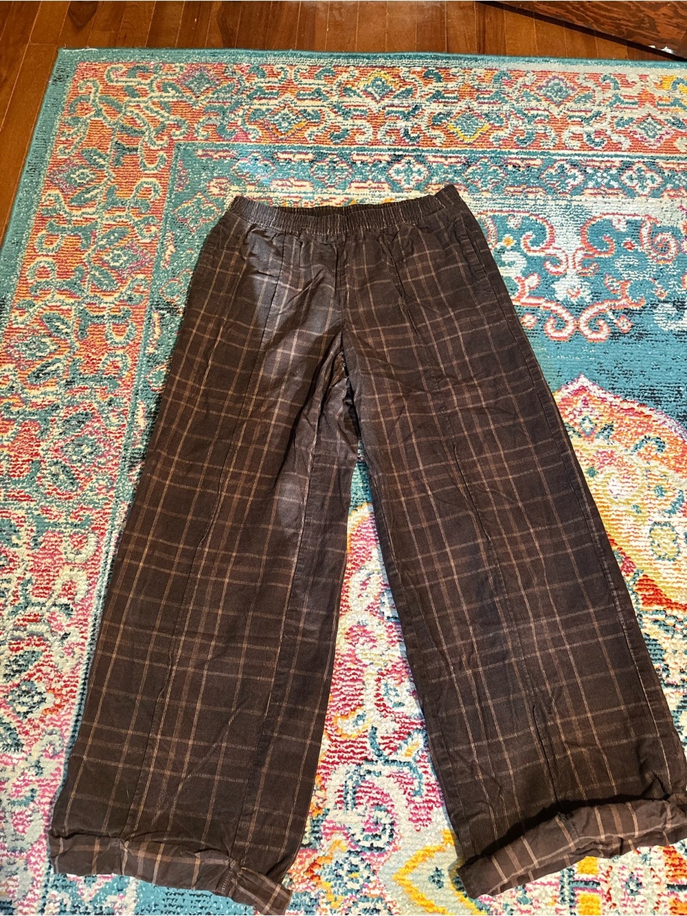 Aerial Wide Leg Plaid Pants 🤎